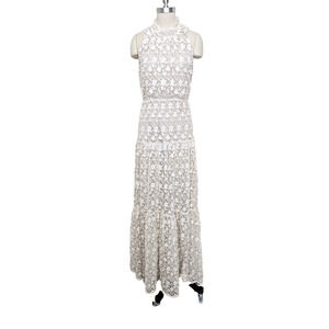 Erin Fetherston Maxi Dress Gown Wedding French Lace and Silk